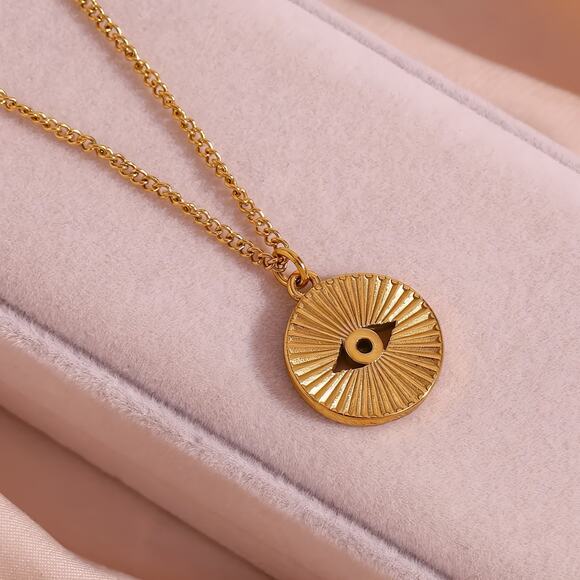 Evil Eye‎ 18K Gold Plated Zircon Pendant Necklace Protection - Picture 14 of 14